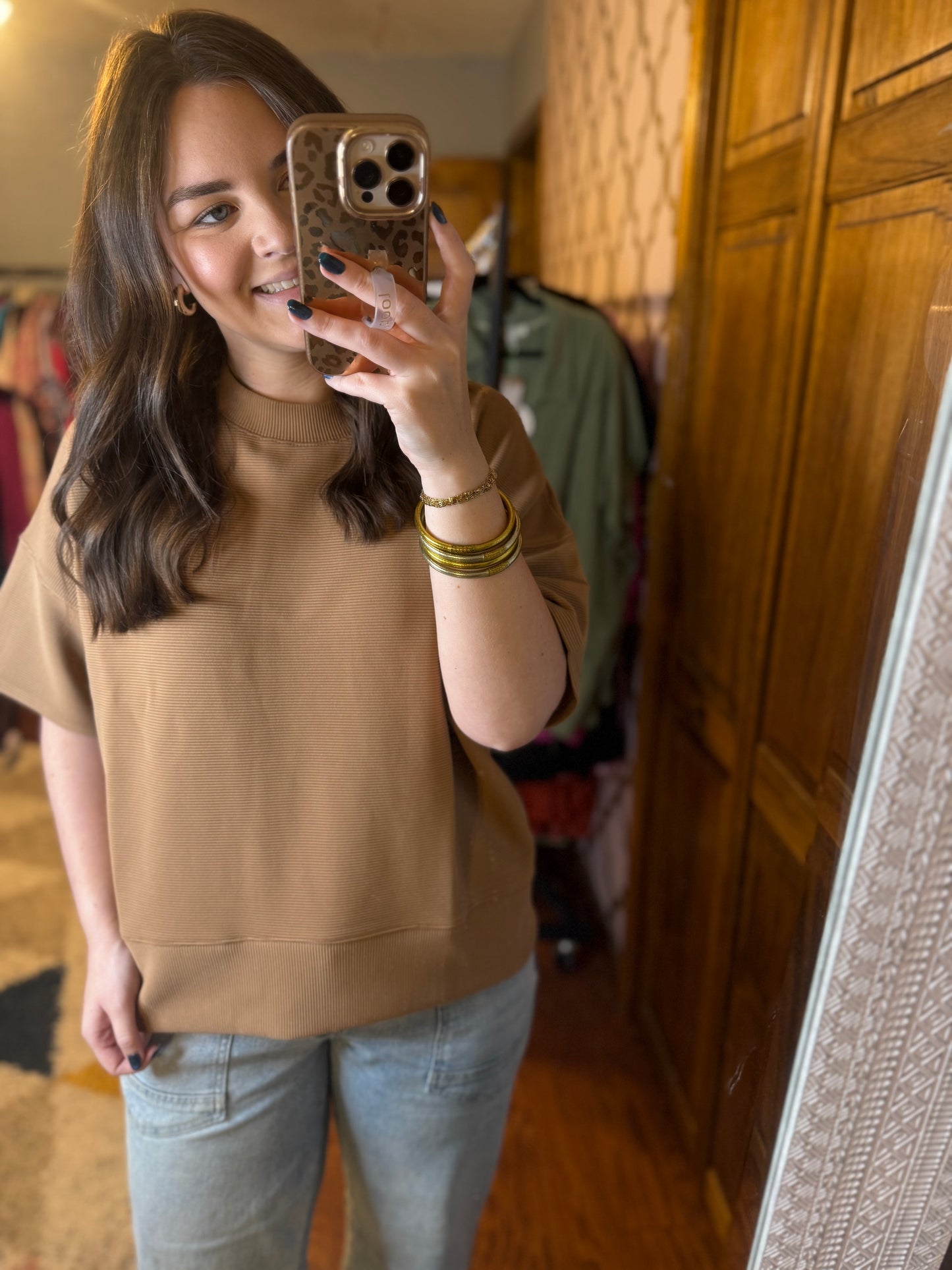 Lexi Ribbed Top - Tan
