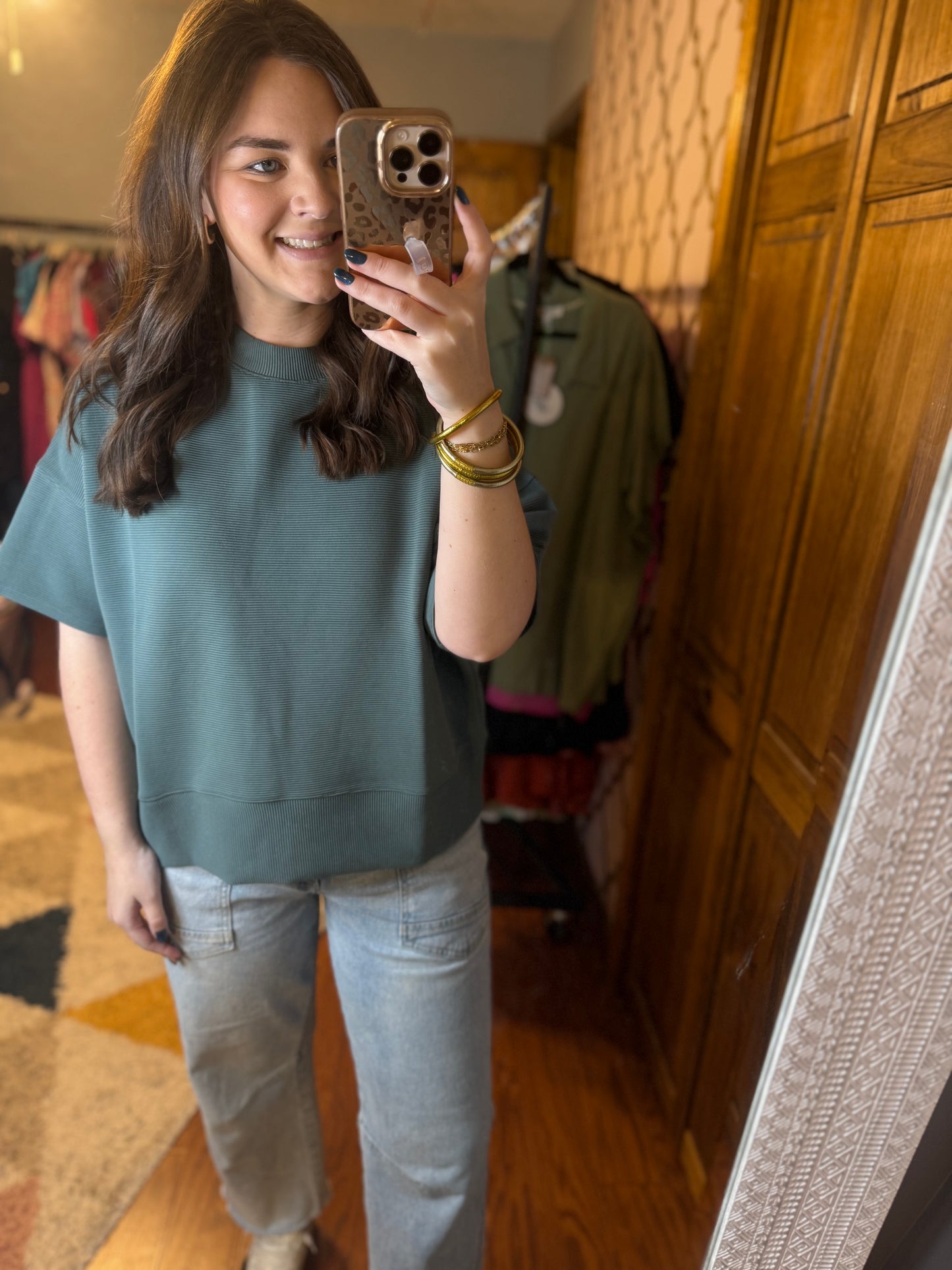 Lexi Ribbed Top - Jade