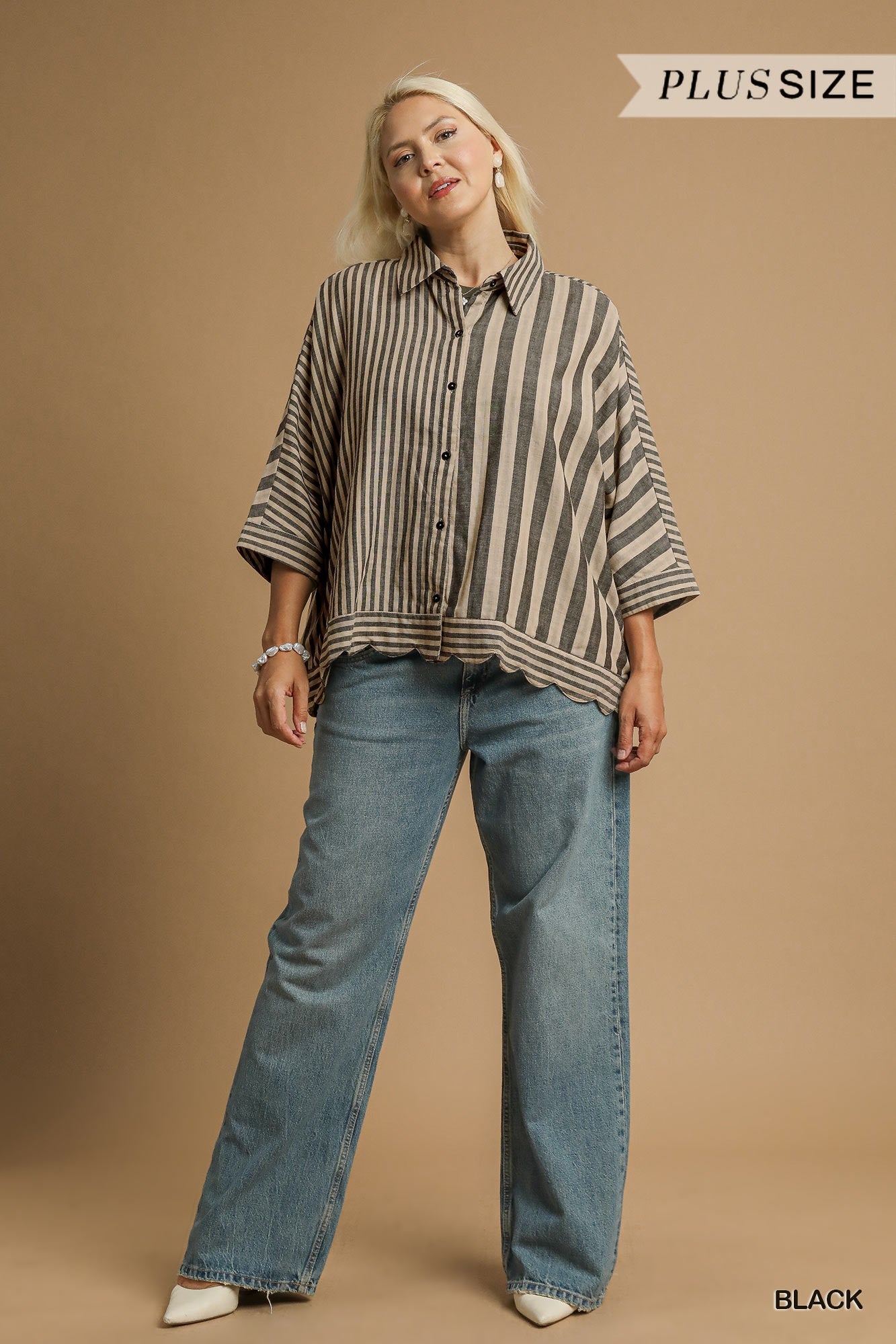 Blakely Stripped Top - Plus Size