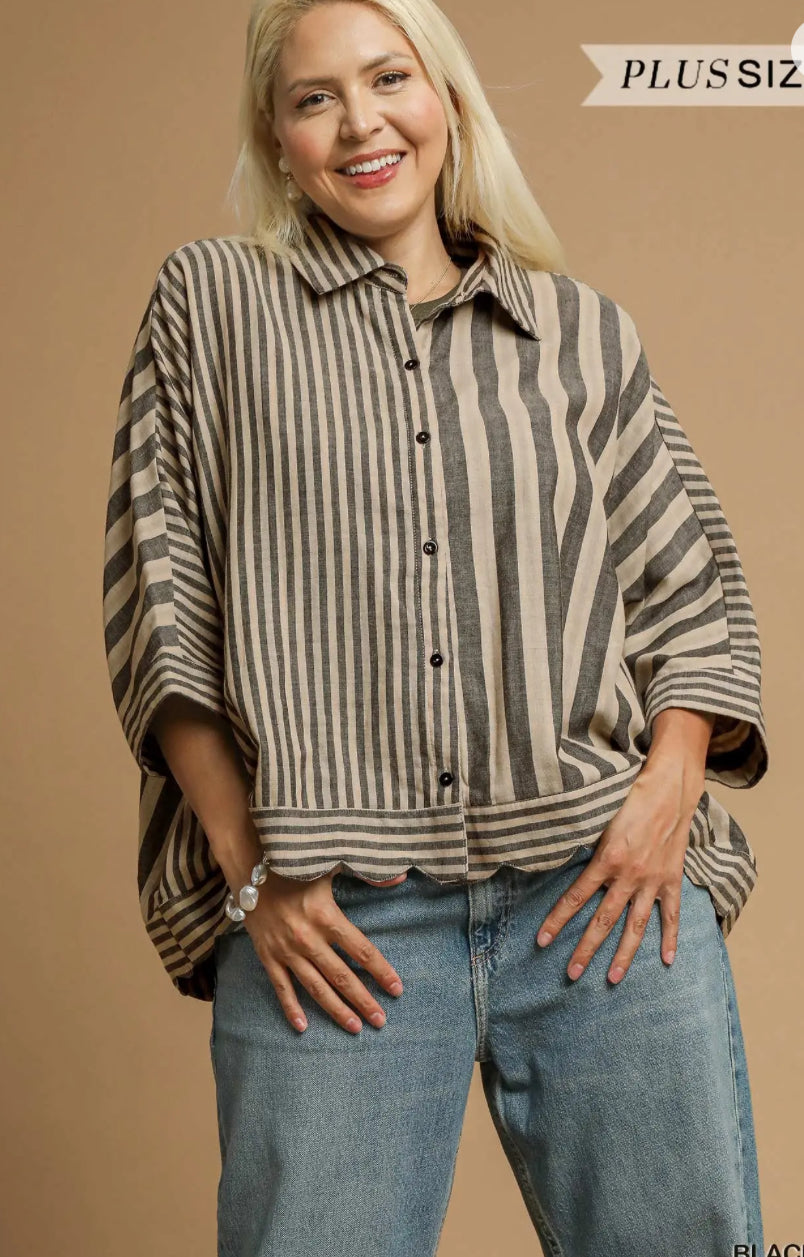 Blakely Stripped Top - Plus Size
