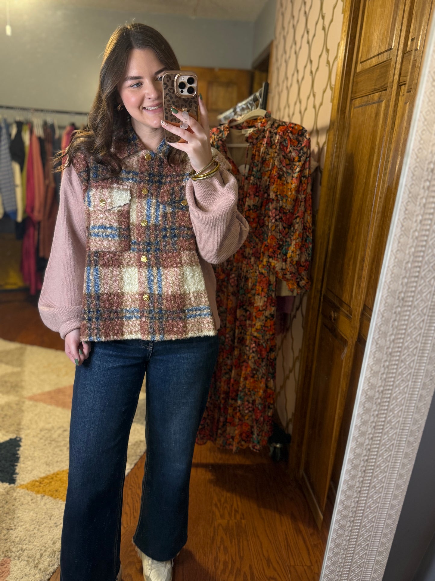 Plaid Sweater Jacket
