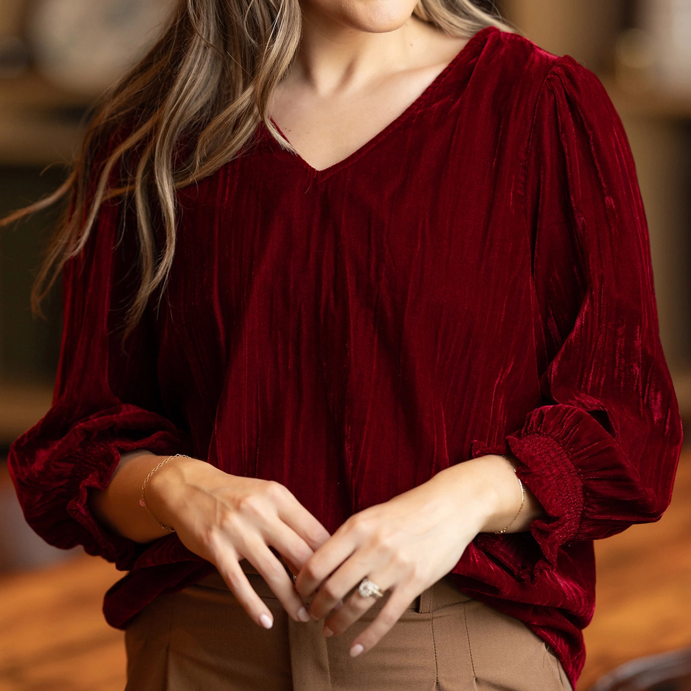 Red Velvet Top - Plus Size