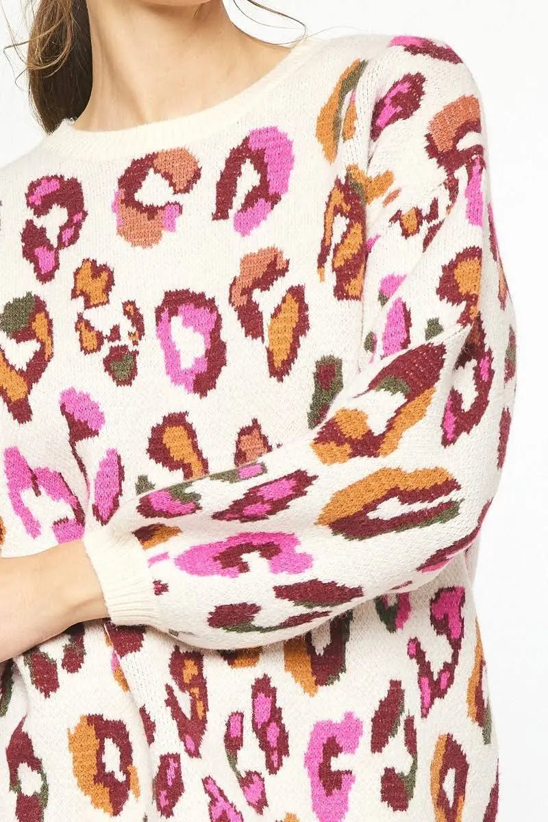 Multi Cheetah Sweater - Plus