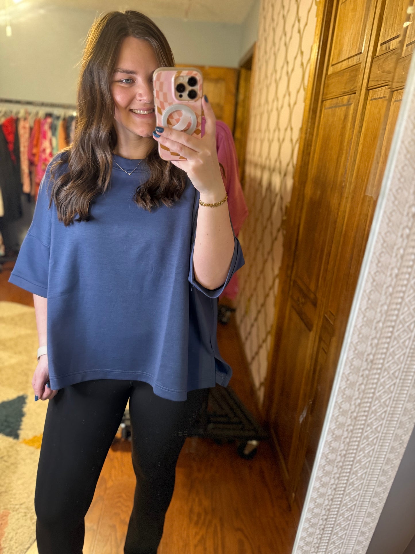Amber Top - Blue Grey