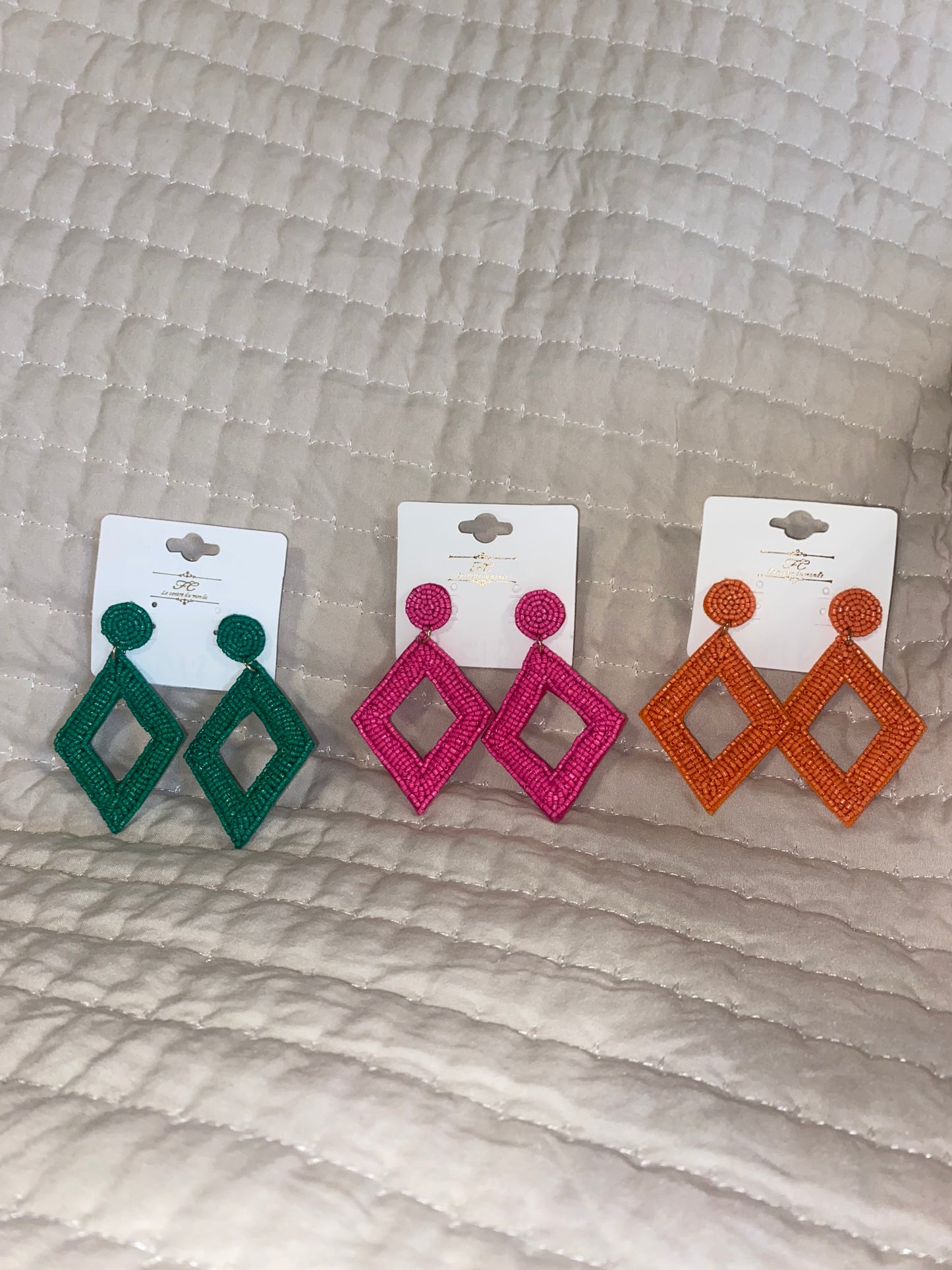 Beaded Diamond Earrings