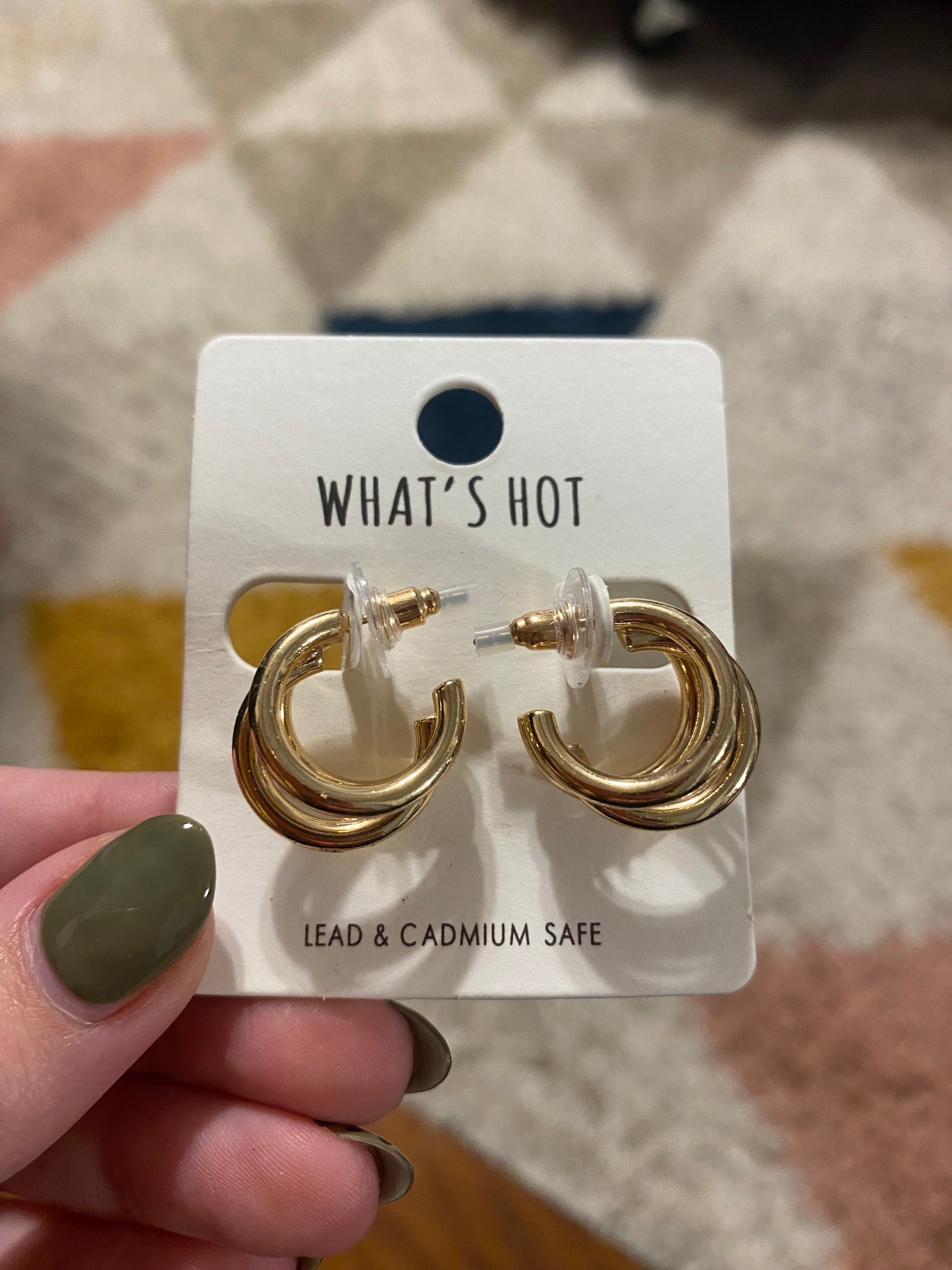 Gold 3 Layered Hoop