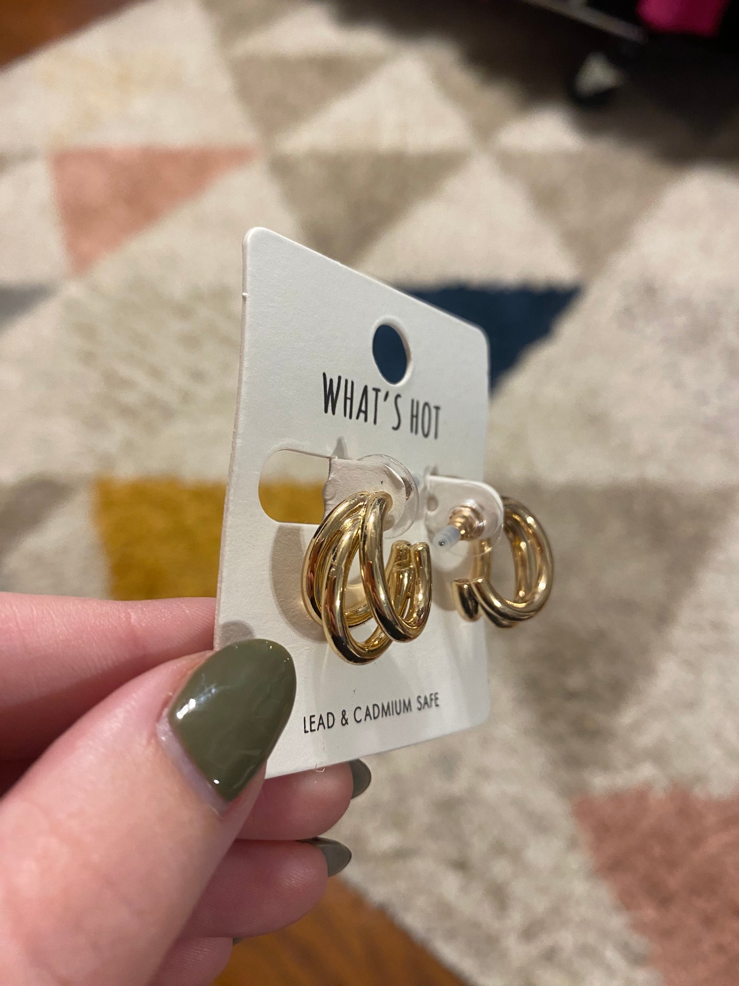 Gold 3 Layered Hoop