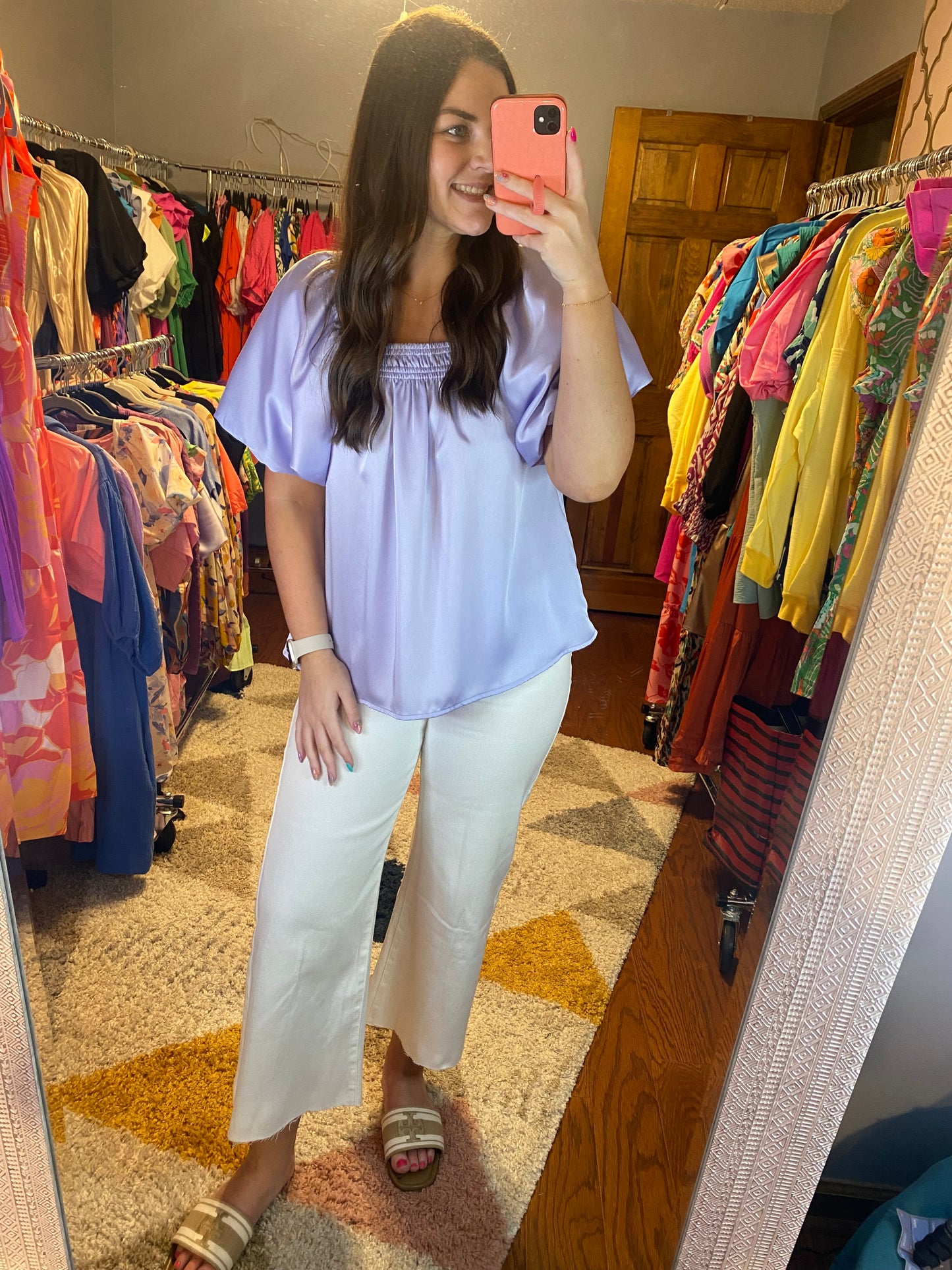 Lilac Puff Sleeve Top