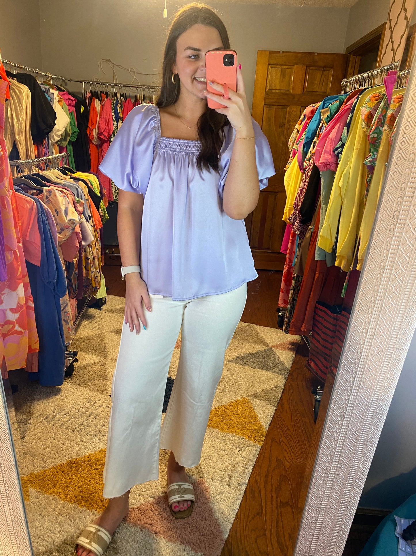 Lilac Puff Sleeve Top