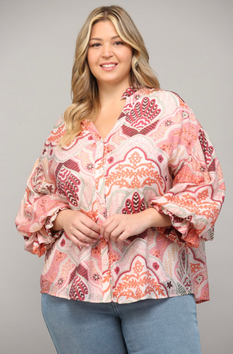 Abstract Printed Top