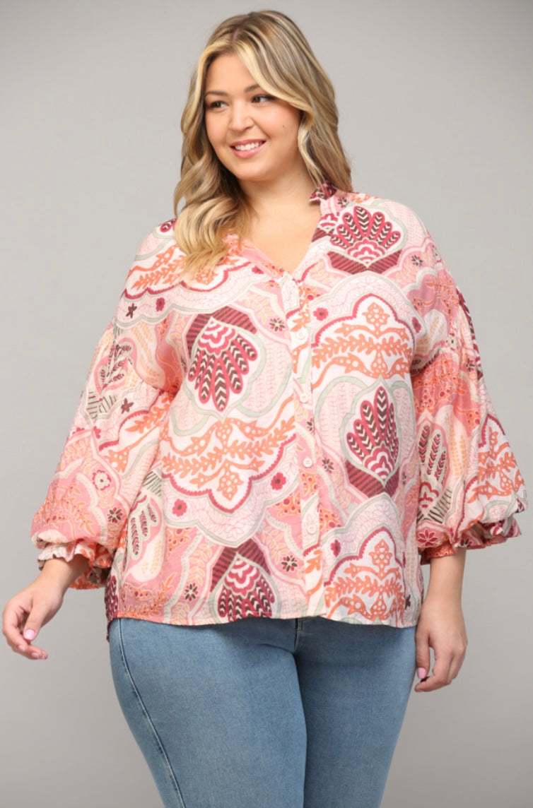 Abstract Printed Top