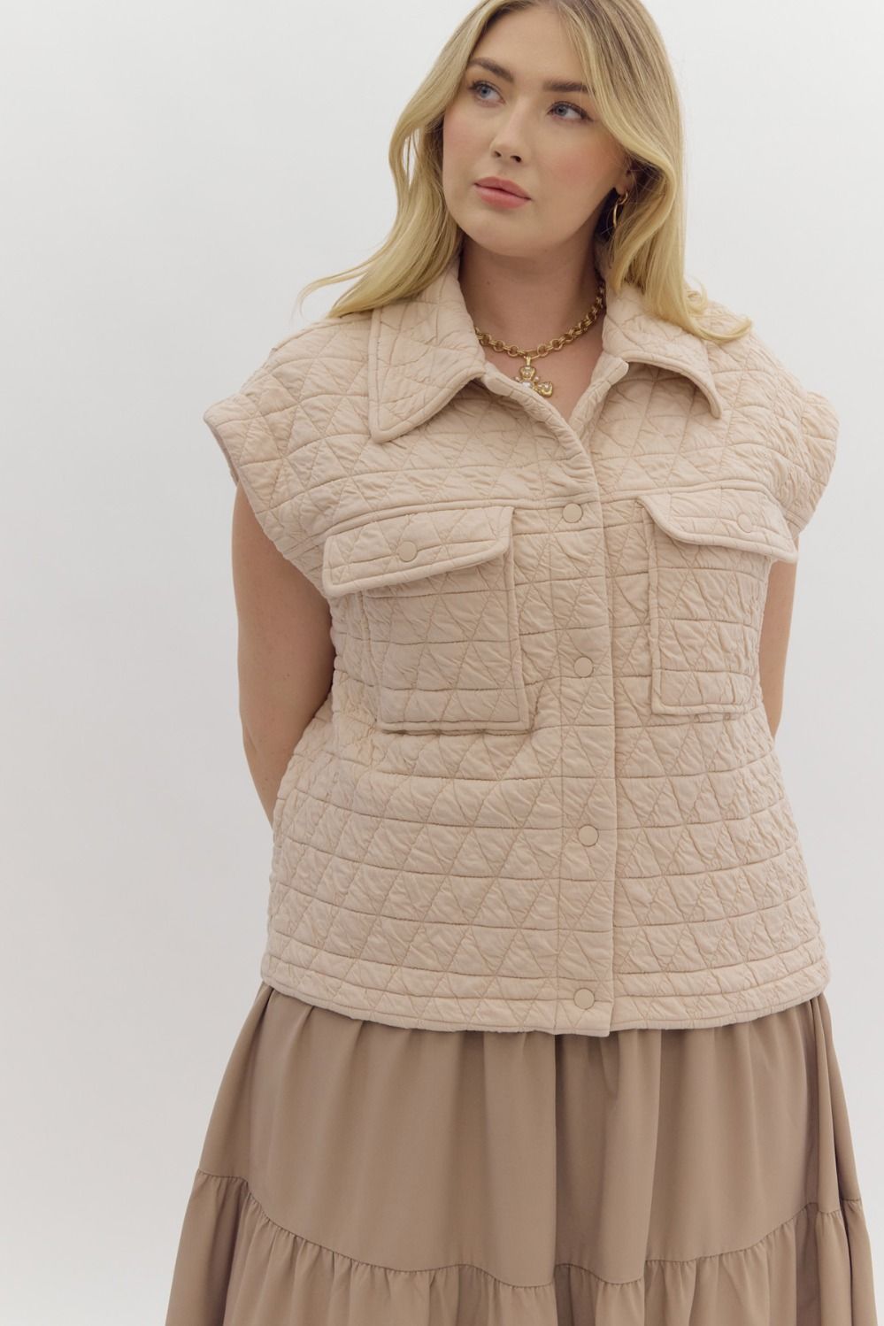 Quilted Cream Vest