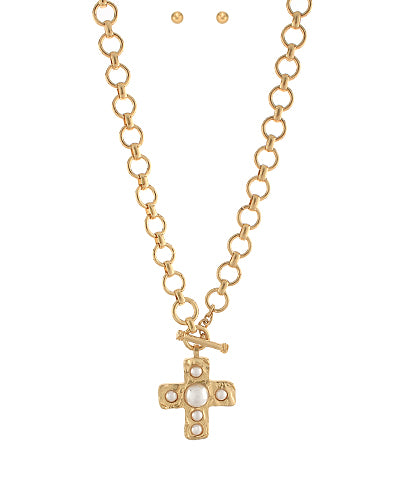Pearl Cross Necklace