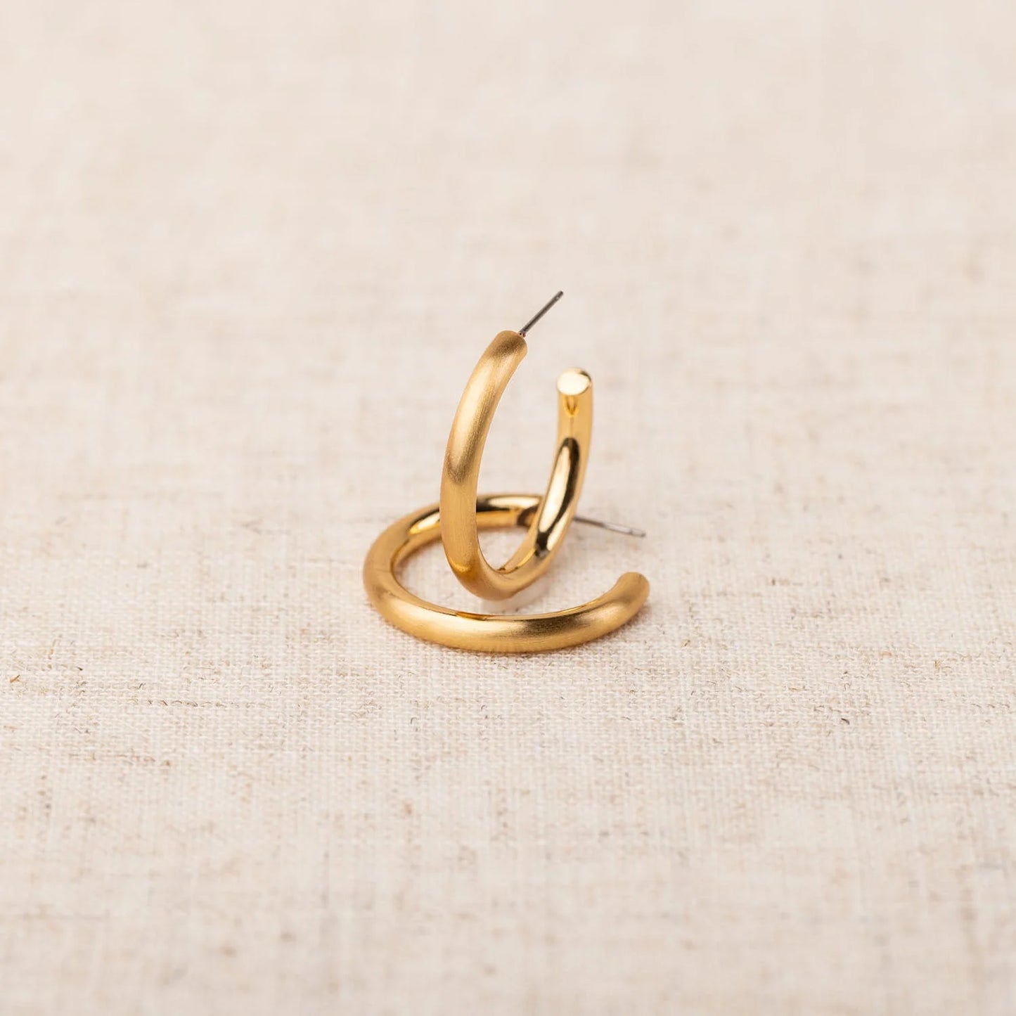 Gold Brushed Hoop