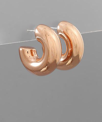 Shiny Rose Gold Hoop