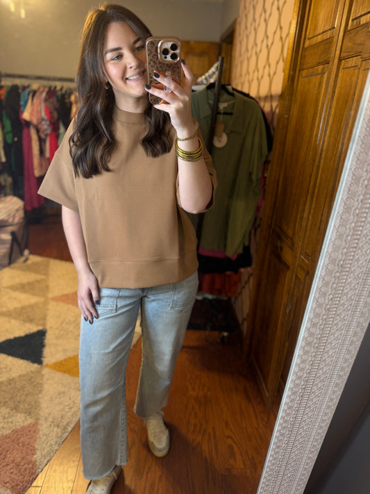 Lexi Ribbed Top - Tan