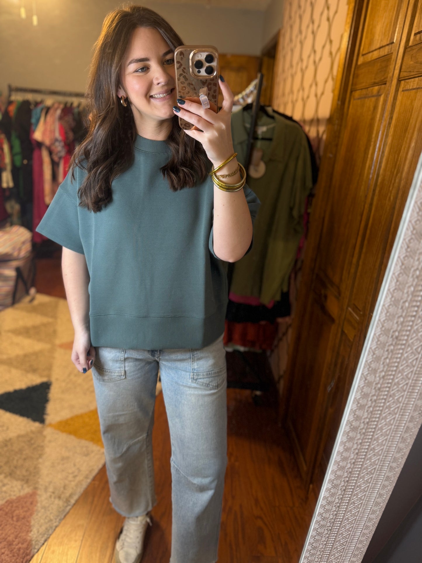Lexi Ribbed Top - Jade