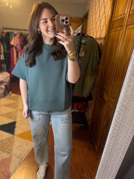 Lexi Ribbed Top - Jade