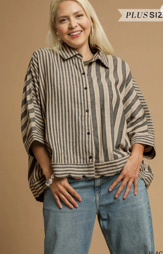 Blakely Stripped Top - Plus Size
