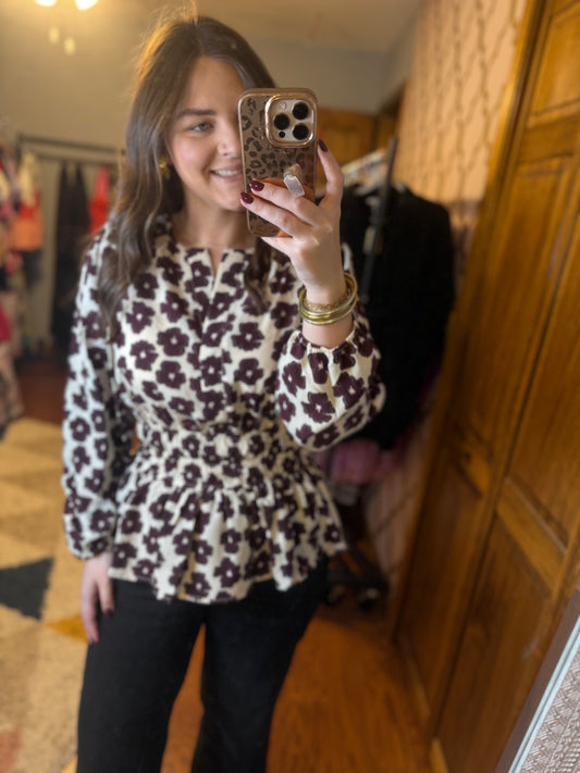 Garnet Floral Top