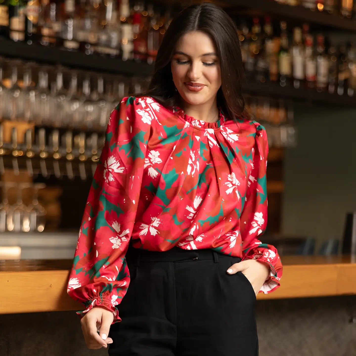 Christmas Floral Top