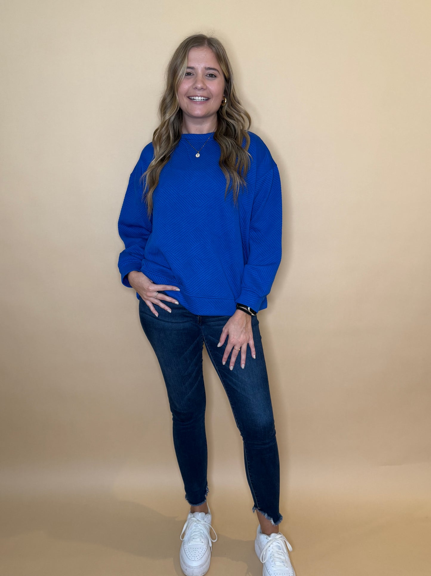 Madison Quilted Top - Blue