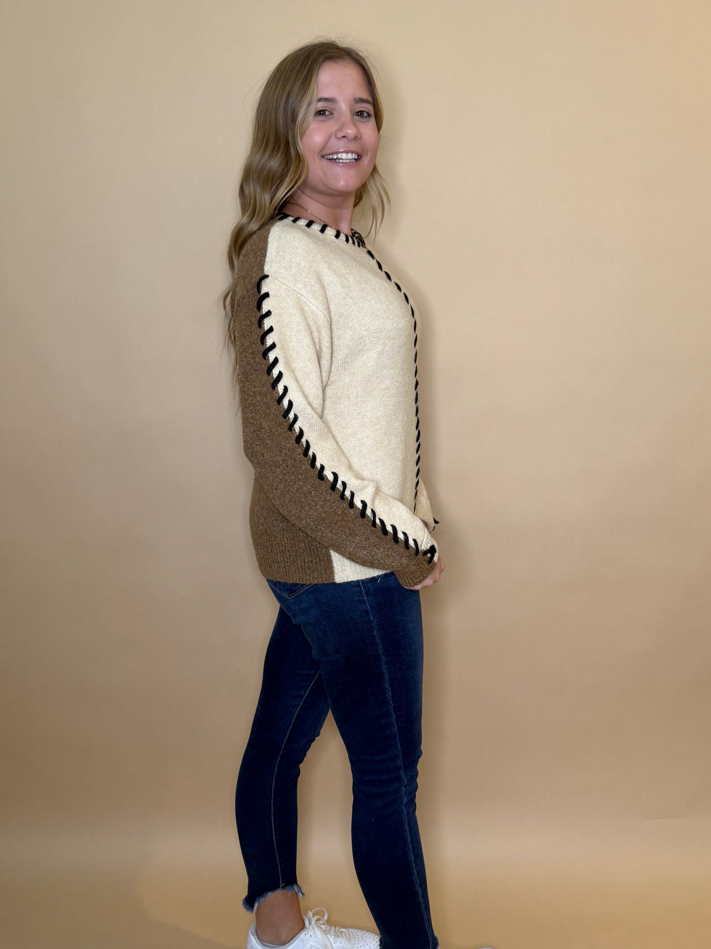 Courtney Two-Tone Sweater