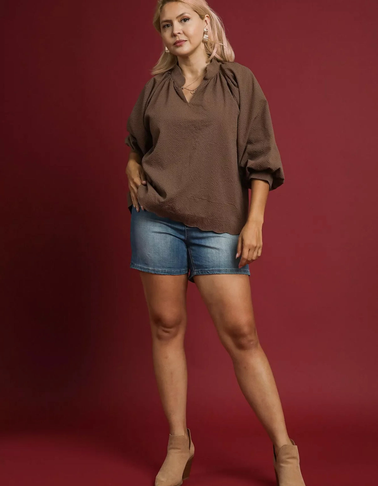 Susan Scallop Top - Plus Size