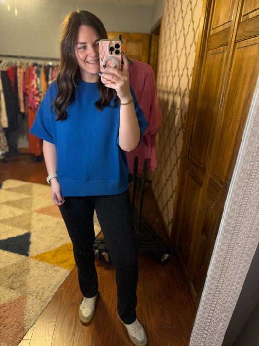 Anna Ribbed Top - Royal