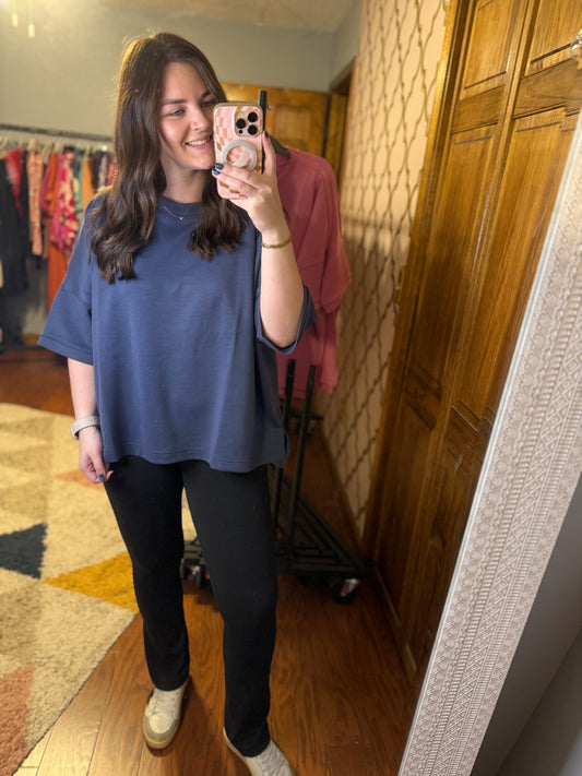 Amber Top - Blue Grey