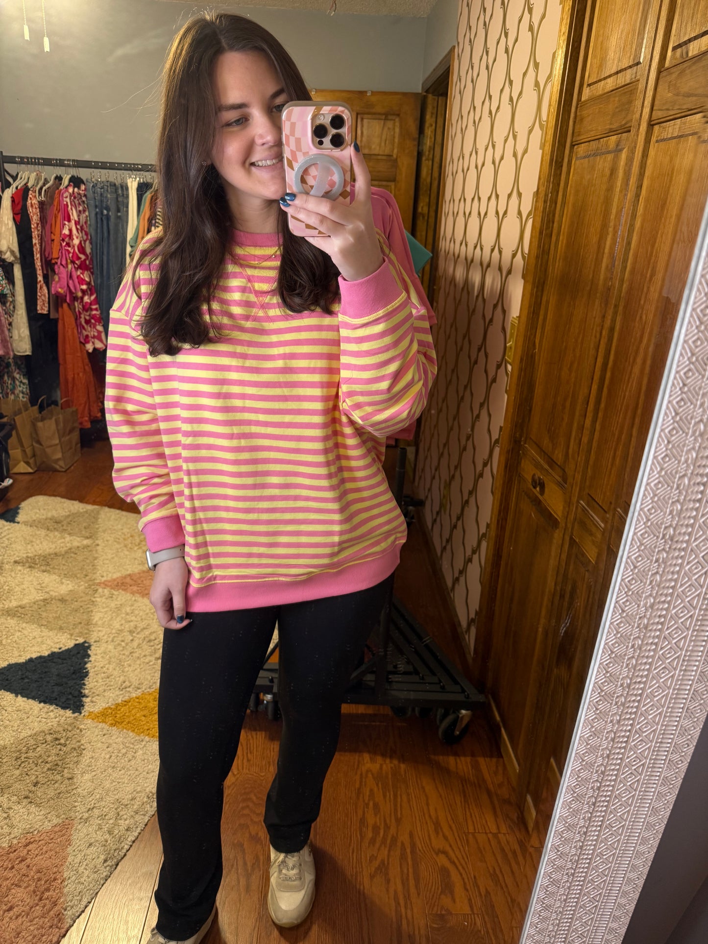Kaylee Pink and Yellow Stripe Top