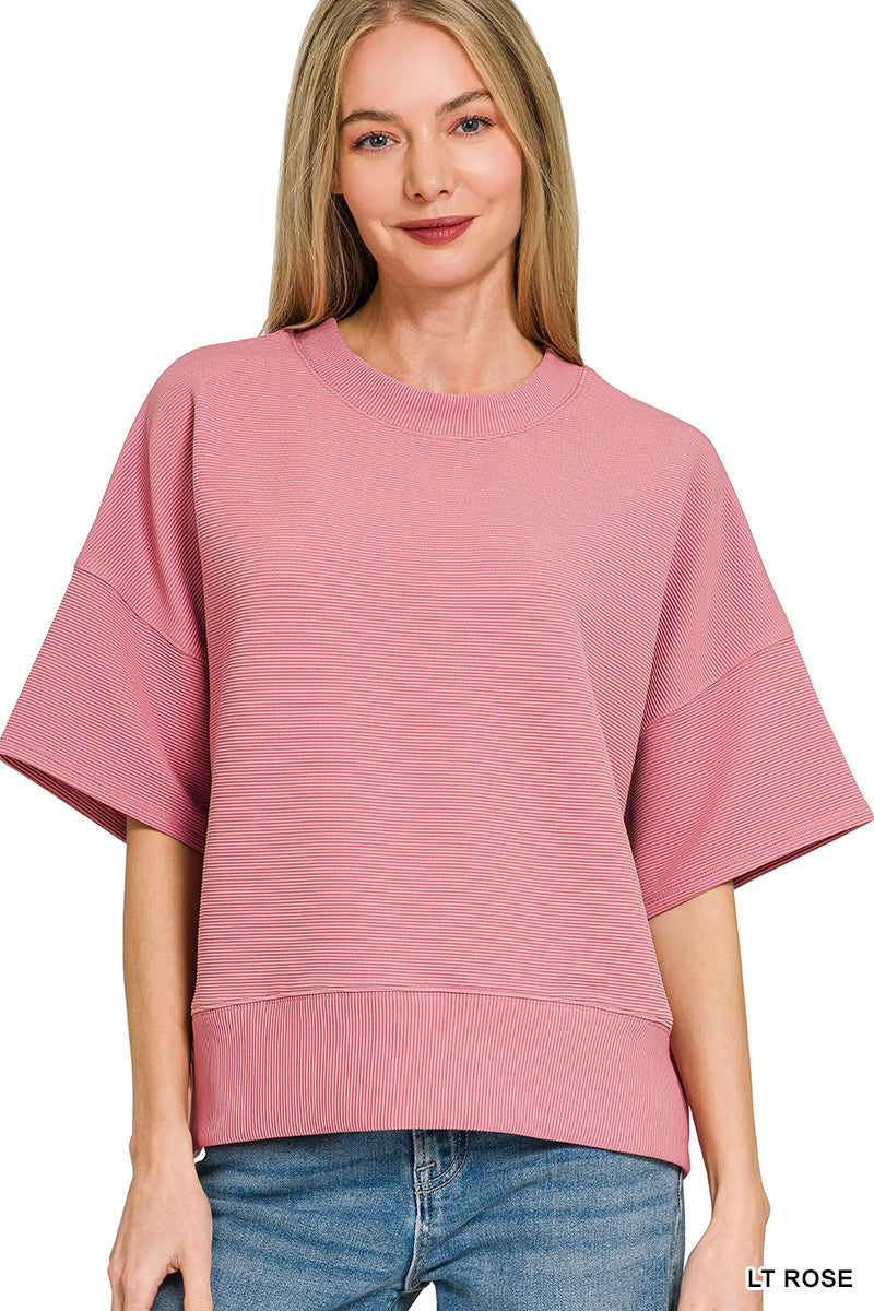 Rose Ribbed Top
