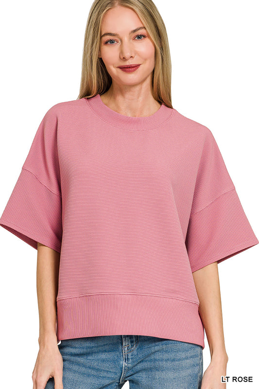 Rose Ribbed Top