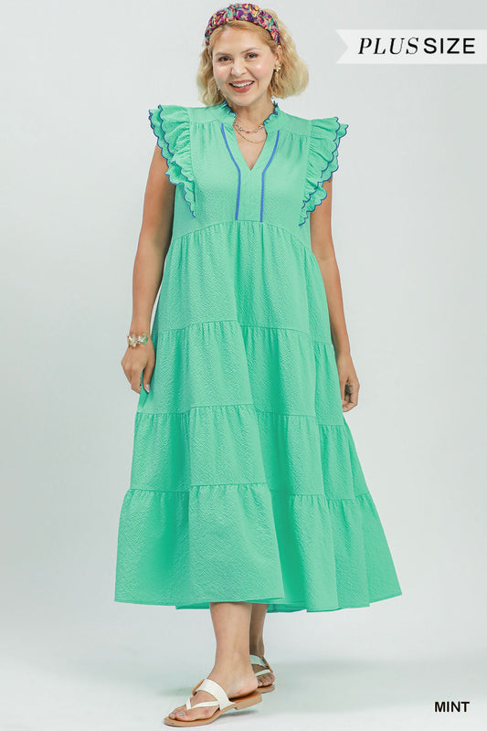 Mint Scallop Dress