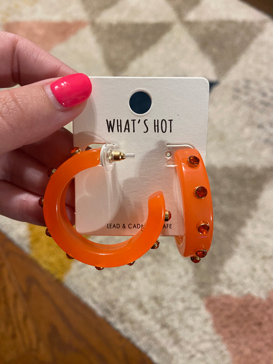 Orange Hoop with Studs