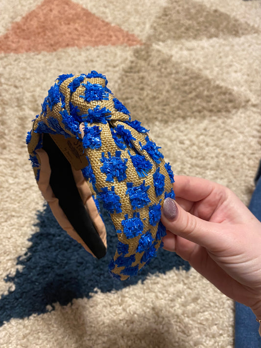 Blue Straw Headband