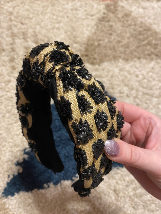 Black Straw Headband