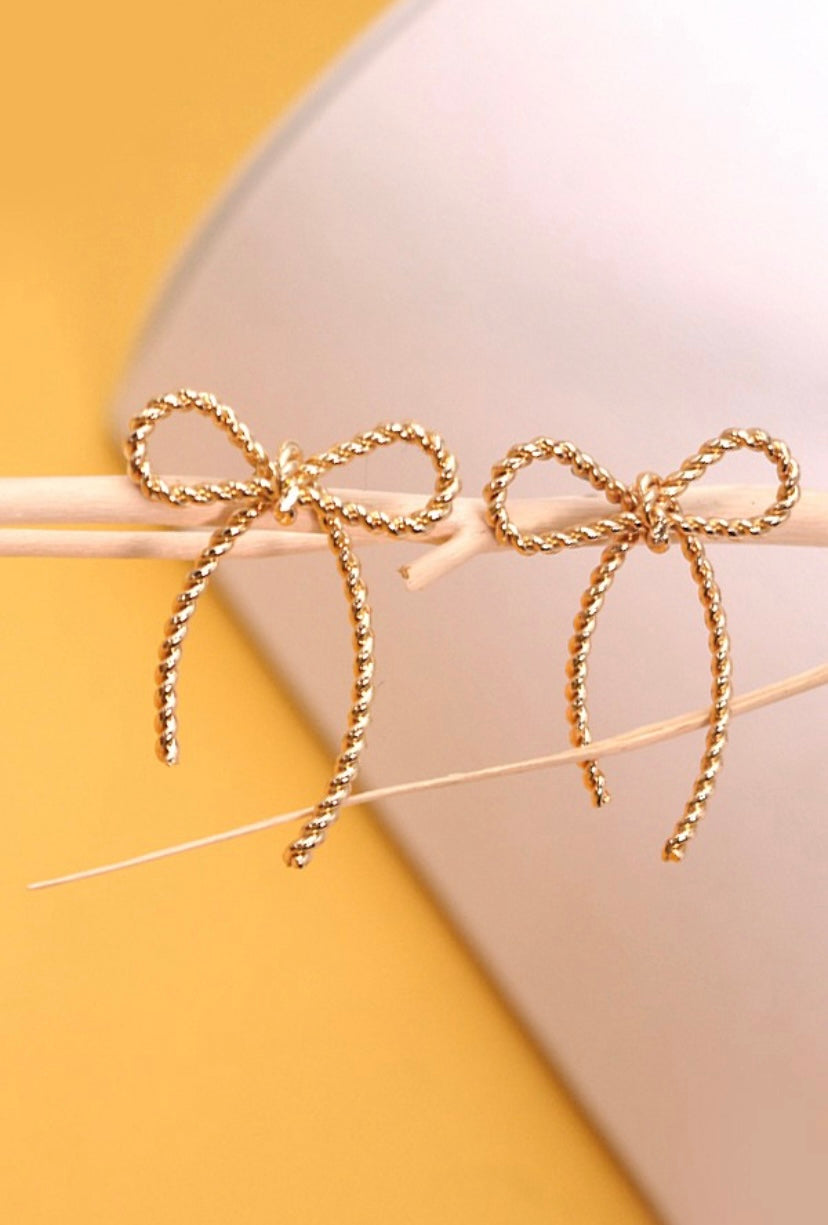 Bow Earrings - Gold