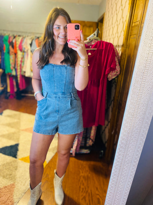 Anna Denim Romper