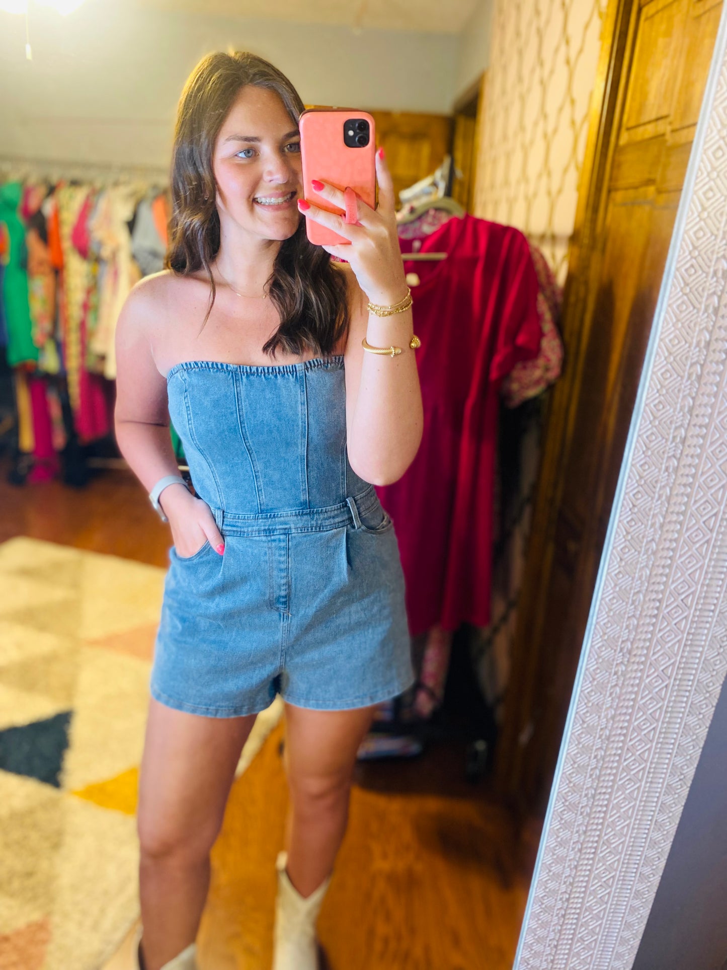 Anna Denim Romper