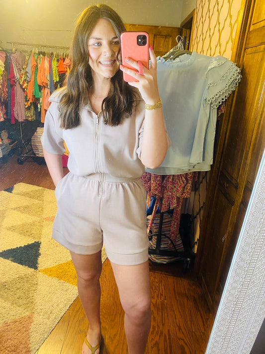 Casual Everyday Romper - Mocha