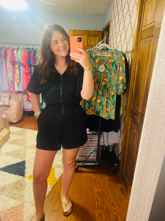 Casual Everyday Romper - Black