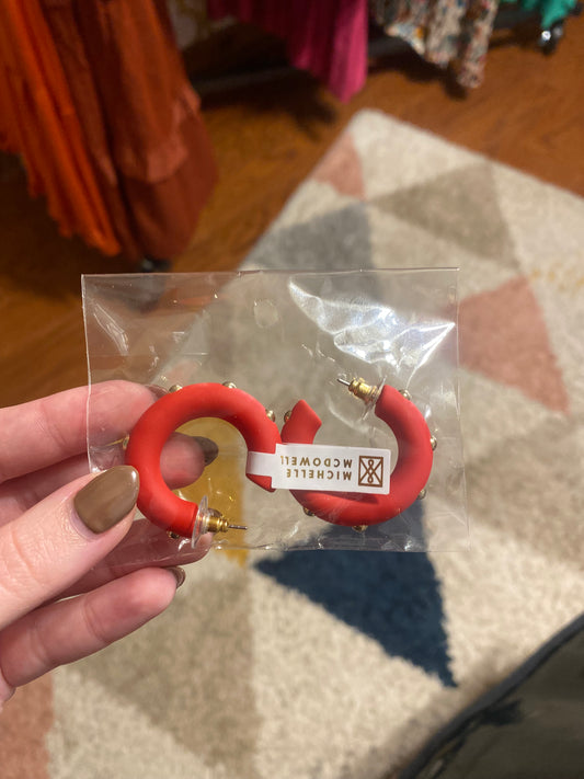 Red Gold Stud Hoop