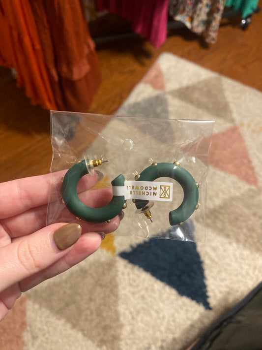 Green Gold Stud Hoop