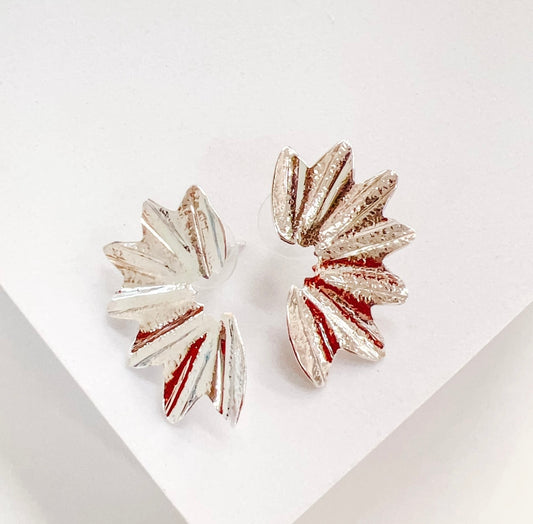 Mini Silver Leaf Earrings