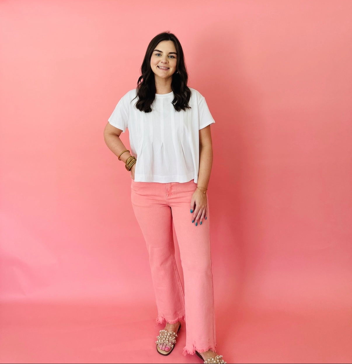 Peach Denim Jeans
