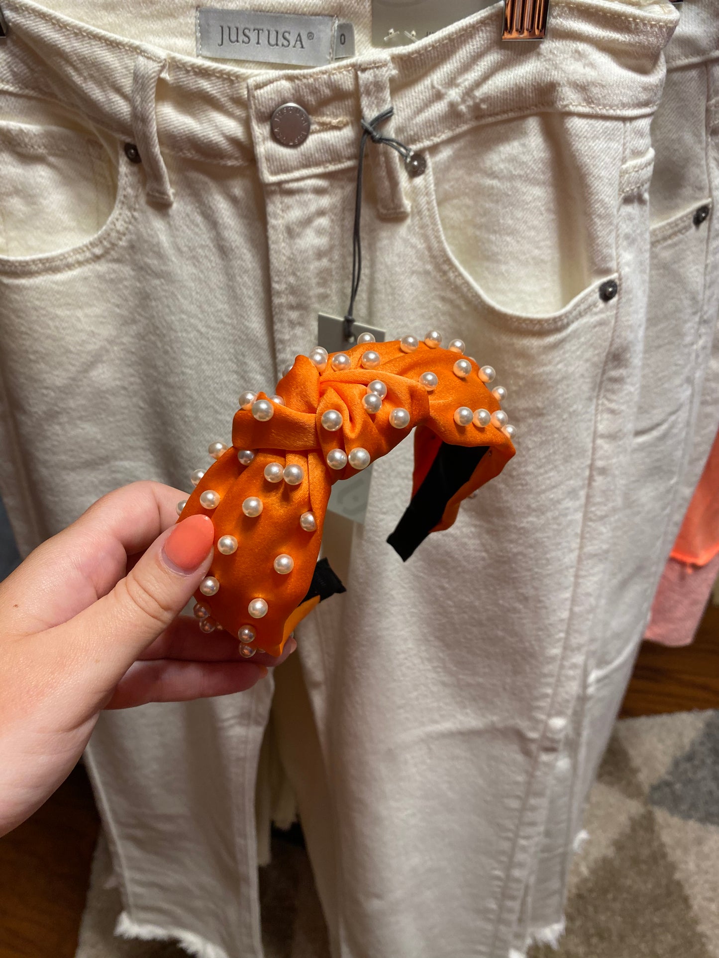 Orange Pearl Headband