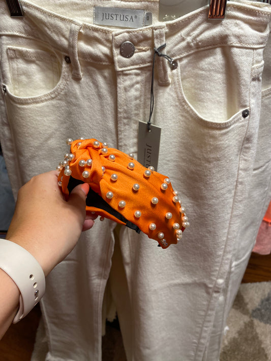 Orange Pearl Headband
