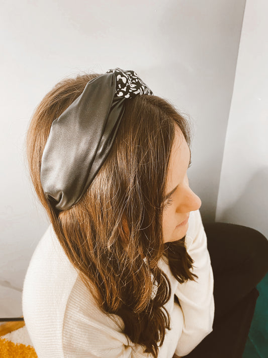 Matte Black/Cheetah Headband